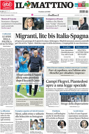 Il Mattino prima pagina