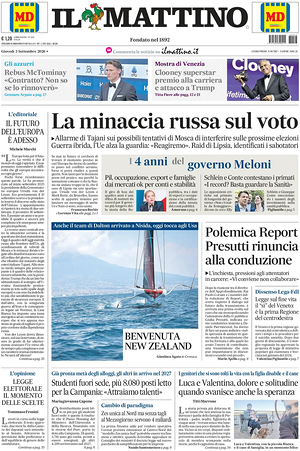 Il Mattino prima pagina
