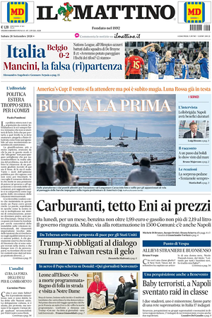 Prima pagina Il Mattino di oggi - Quotidiano nazionale