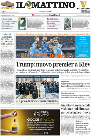 Prima pagina Il Mattino di oggi - Quotidiano nazionale