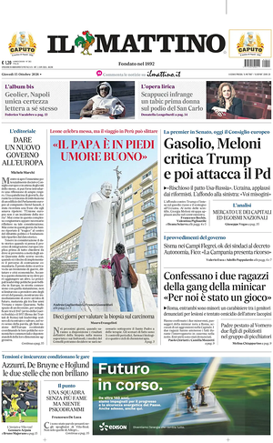 Prima pagina Il Mattino di oggi - Quotidiano nazionale