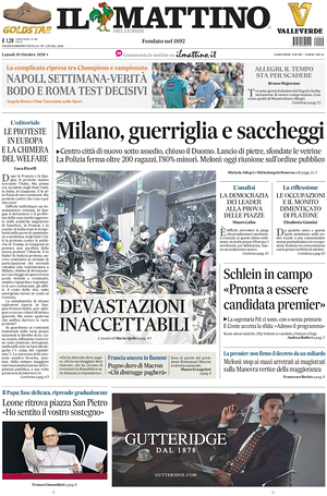 Il Mattino prima pagina