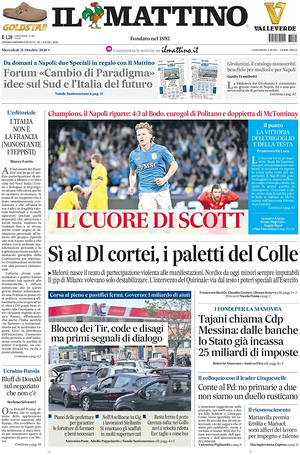 Il Mattino prima pagina