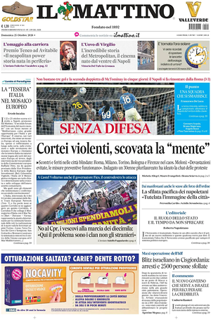 Prima pagina Il Mattino di oggi - Quotidiano nazionale