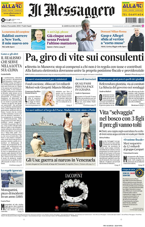 Il Messaggero prima pagina