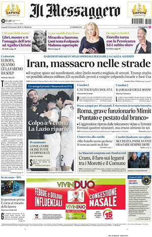 Il Messaggero prima pagina