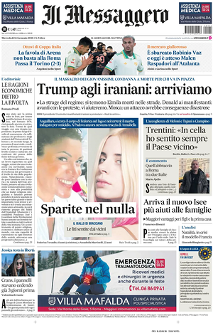 Il Messaggero prima pagina