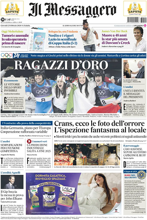 Il Messaggero prima pagina