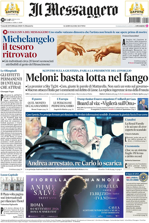 Prima pagina Il Messaggero di oggi - Quotidiano nazionale
