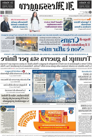 Prima pagina Il Messaggero di oggi - Quotidiano nazionale