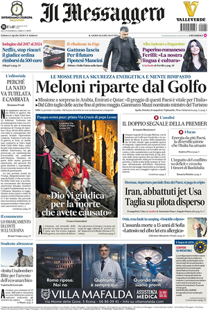 Prima pagina Il Messaggero di oggi - Quotidiano nazionale