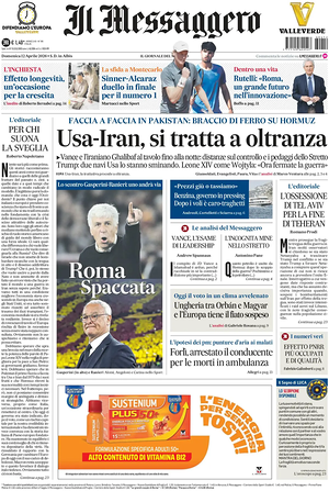 Prima pagina Il Messaggero di oggi - Quotidiano nazionale
