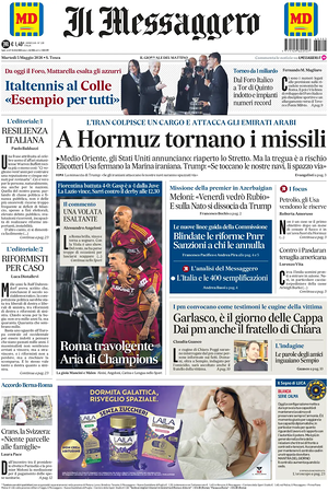 Prima pagina Il Messaggero di oggi - Quotidiano nazionale