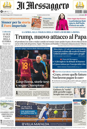 Prima pagina Il Messaggero di oggi - Quotidiano nazionale