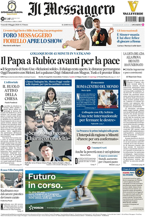 Prima pagina Il Messaggero di oggi - Quotidiano nazionale