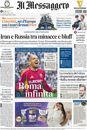 Prima pagina Il Messaggero di oggi - Quotidiano nazionale