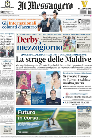 Prima pagina Il Messaggero di oggi - Quotidiano nazionale