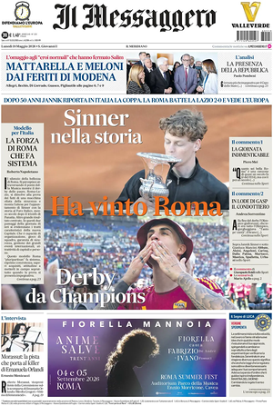 Prima pagina Il Messaggero di oggi - Quotidiano nazionale