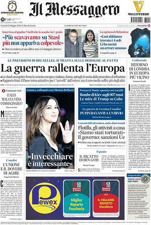 Prima pagina Il Messaggero di oggi - Quotidiano nazionale