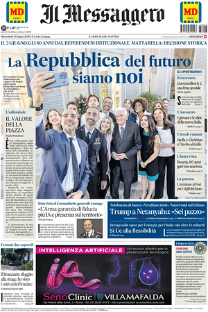 Prima pagina Il Messaggero di oggi - Quotidiano nazionale