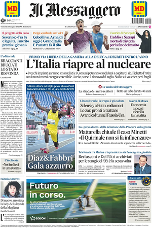 Prima pagina Il Messaggero di oggi - Quotidiano nazionale