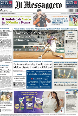Prima pagina Il Messaggero di oggi - Quotidiano nazionale