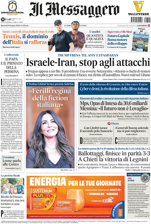 Il Messaggero prima pagina