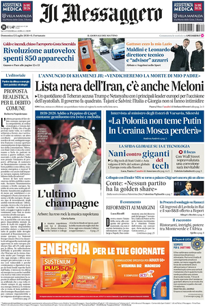 Prima pagina Il Messaggero di oggi - Quotidiano nazionale