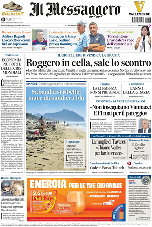 Il Messaggero prima pagina