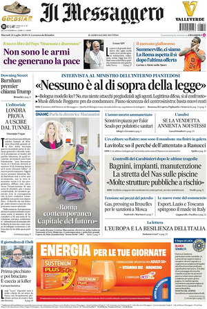 Prima pagina Il Messaggero di oggi - Quotidiano nazionale