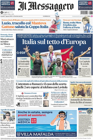 Prima pagina Il Messaggero di oggi - Quotidiano nazionale
