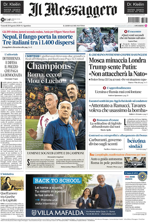 Prima pagina Il Messaggero di oggi - Quotidiano nazionale