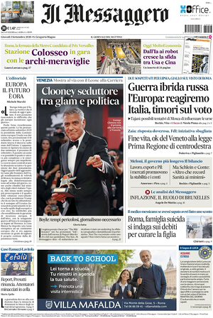 Il Messaggero prima pagina