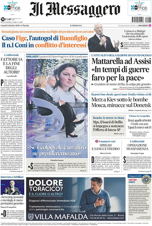 Il Messaggero prima pagina