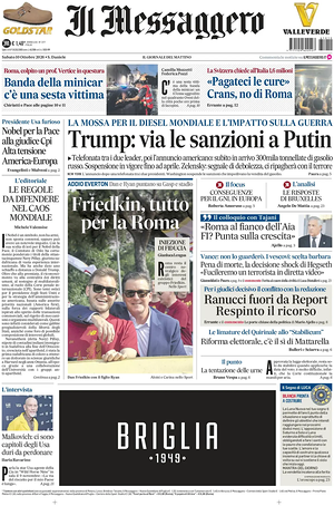 Prima pagina Il Messaggero di oggi - Quotidiano nazionale