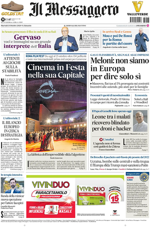 Prima pagina Il Messaggero di oggi - Quotidiano nazionale