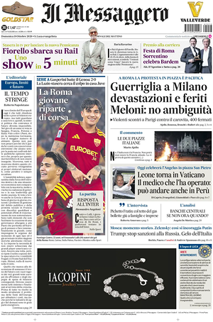 Prima pagina Il Messaggero di oggi - Quotidiano nazionale