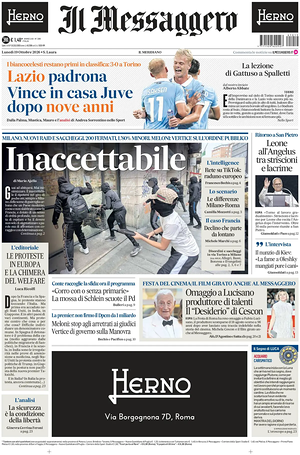Il Messaggero prima pagina