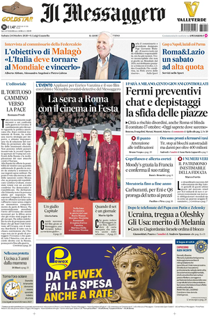 Prima pagina Il Messaggero di oggi - Quotidiano nazionale