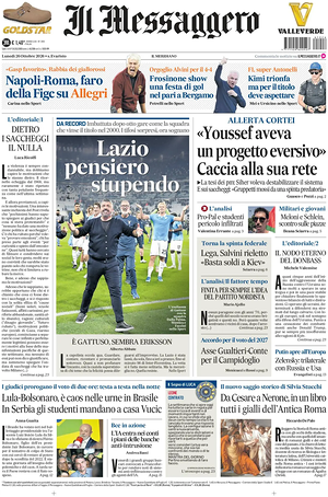 Prima pagina Il Messaggero di oggi - Quotidiano nazionale
