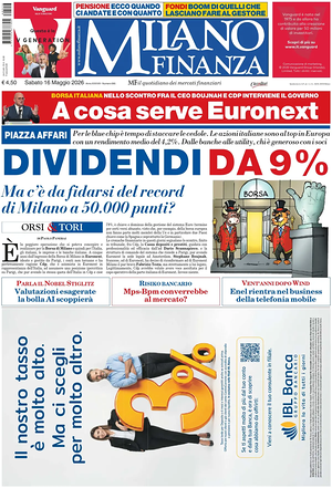 Prima pagina MF Milano Finanza di oggi - Quotidiano finanza