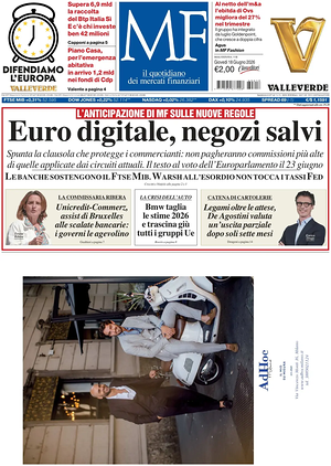 Prima pagina MF Milano Finanza di oggi - Quotidiano finanza
