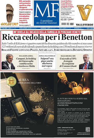 Prima pagina MF Milano Finanza di oggi - Quotidiano finanza