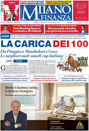 Prima pagina MF Milano Finanza di oggi - Quotidiano finanza
