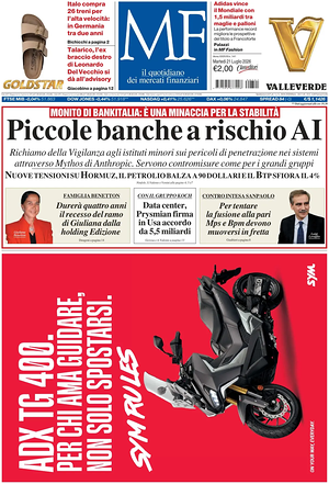 Prima pagina MF Milano Finanza di oggi - Quotidiano finanza