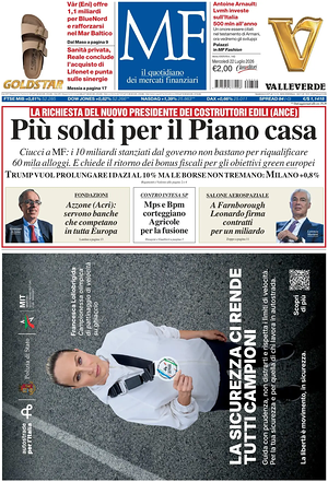 MF Milano Finanza prima pagina