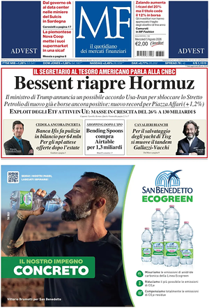 Prima pagina MF Milano Finanza di oggi - Quotidiano finanza