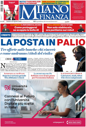 Prima pagina MF Milano Finanza di oggi - Quotidiano finanza