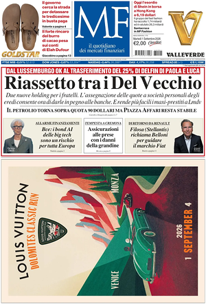Prima pagina MF Milano Finanza di oggi - Quotidiano finanza
