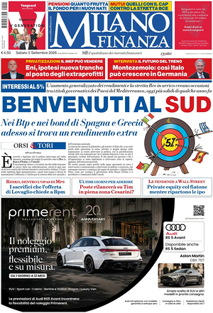 Prima pagina MF Milano Finanza di oggi - Quotidiano finanza